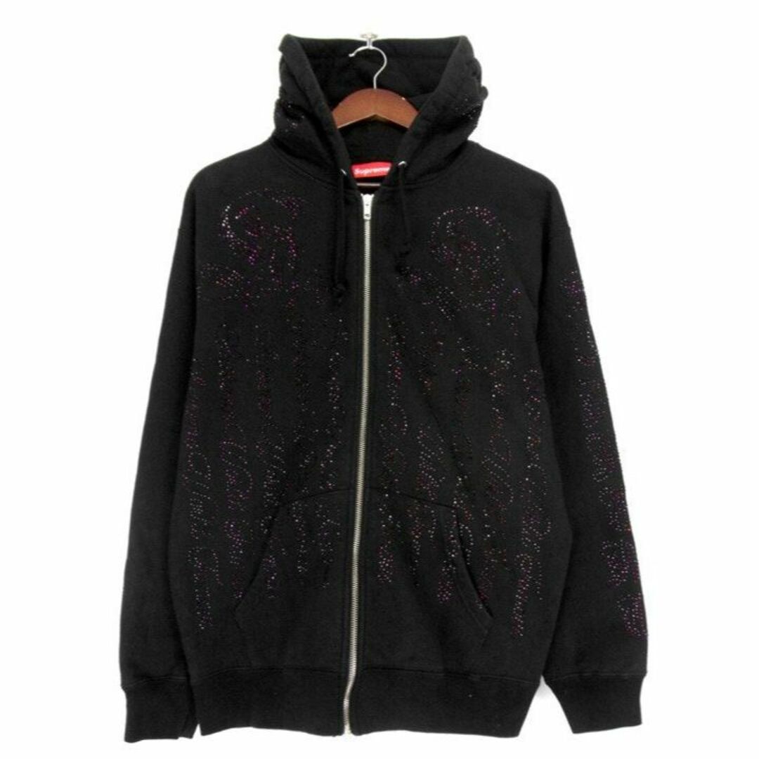 シュプリーム Supreme ■ 22SS 【 Rhinestone Zip Up Hooded Sweatshirt 】 ラインストーン ジップ アップ フーディー パーカー w15604