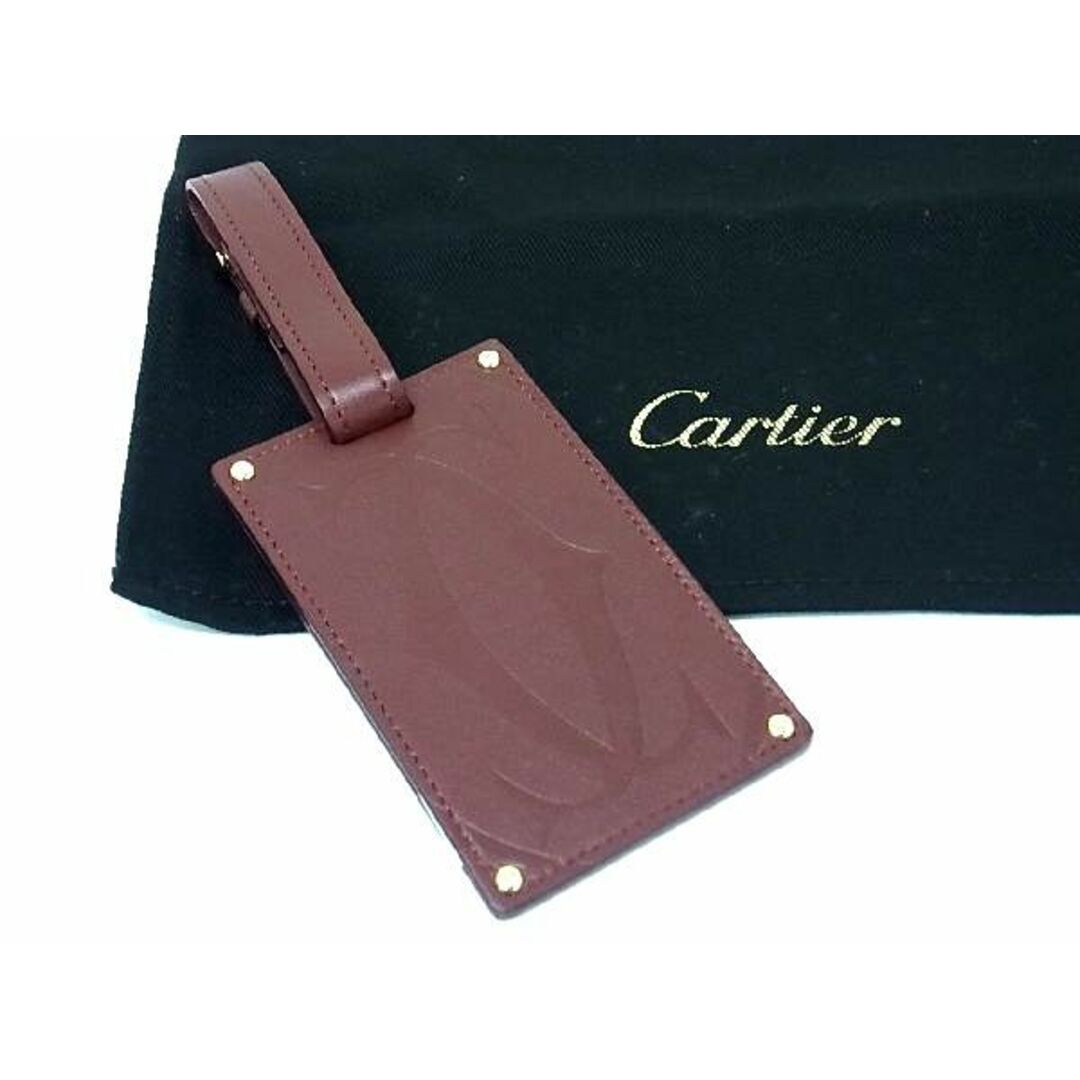 Cartier(カルティエ)の■新品■未使用■Cartier カルティエ マストライン レザー ネームタグ バッグチャーム メンズ レディース ボルドー系 AQ7365  レディースのファッション小物(その他)の商品写真