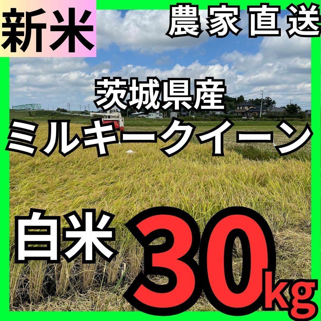 【農家直送】新米 令和5年 産地直送 茨城県産 ミルキークイーン 白米30kg