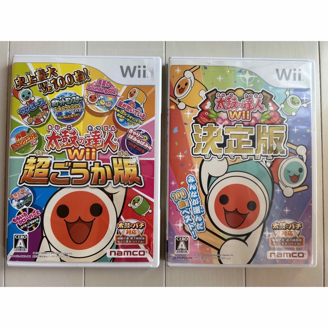 Wii 太鼓の達人 超ごうか版 太鼓の達人 決定版 エンタメ/ホビーのゲームソフト/ゲーム機本体(家庭用ゲームソフト)の商品写真