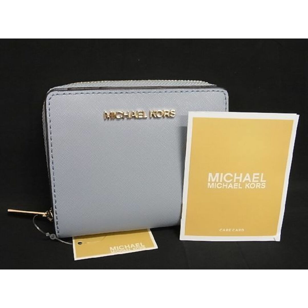 ■新品■未使用■ MICHAEL KORS マイケルコース レザー 二つ折り 財布 ウォレット 小銭入れ 札入れ レディース ライトブルー系 BG2420