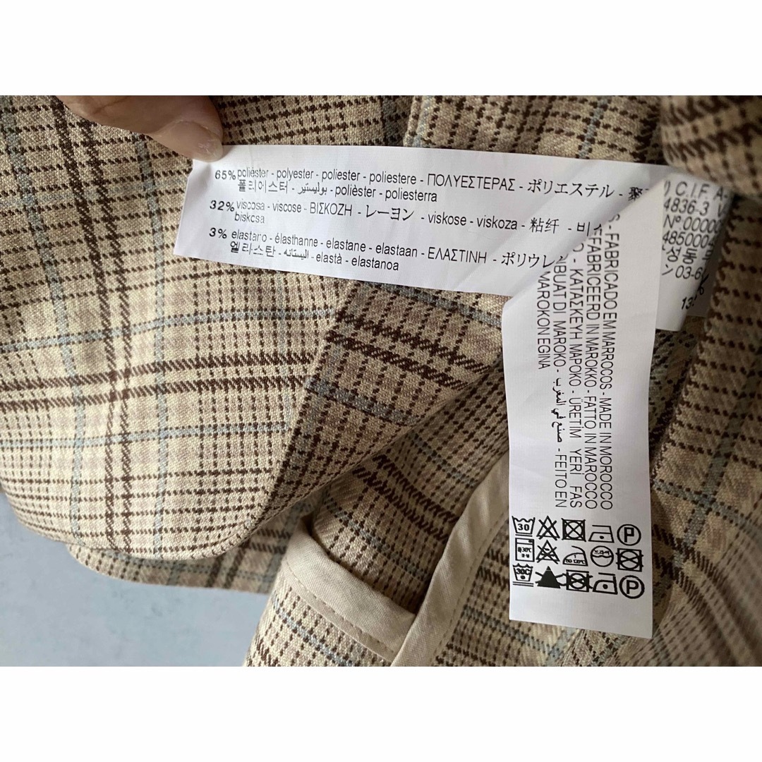 ZARA KIDS(ザラキッズ)のタグ付き　未使用　キッズ　ジャケット　ZARA チェック　ベージュ　羽織り　服 キッズ/ベビー/マタニティのキッズ服女の子用(90cm~)(ジャケット/上着)の商品写真