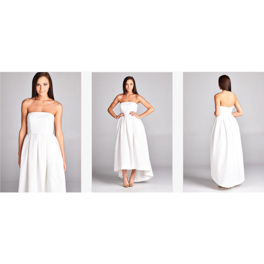 フォーマル/ドレス新品 USAロングドレス WHITE TUBE M
