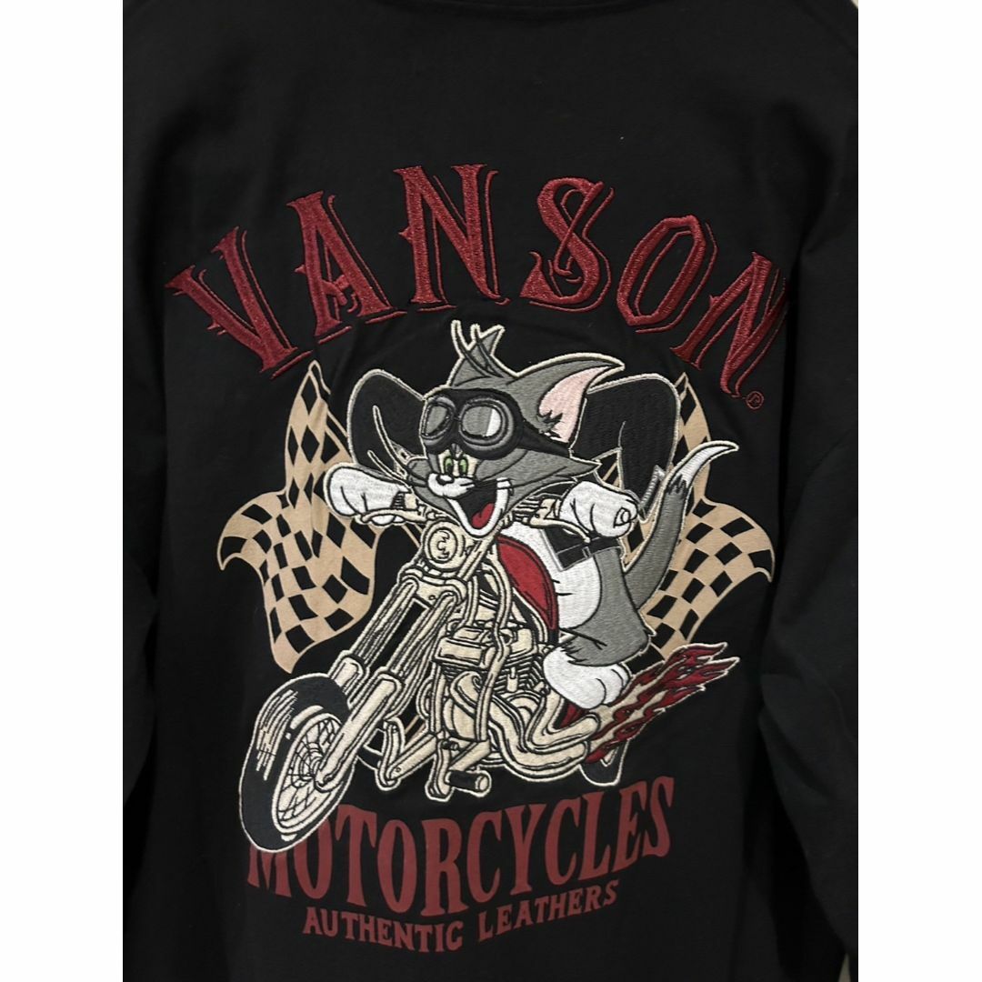 ＊VANSON×トムとジェリー バイク 刺繍 長袖 Tシャツ カットソー XL