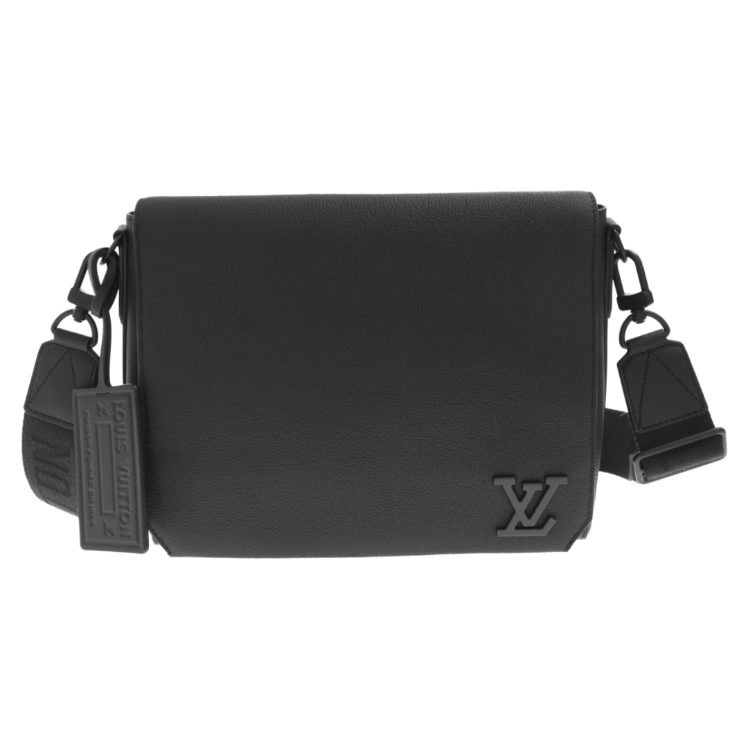 LOUIS VUITTON Messenger Calf Leather Aerogram Shoulder Bag M57080  Men's Black