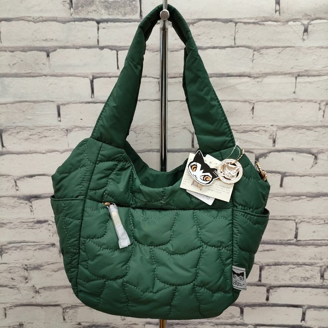 ☆新品☆ ベベダヤン ネコキルト 2WAY クリテ 手提げバッグ グリーンの