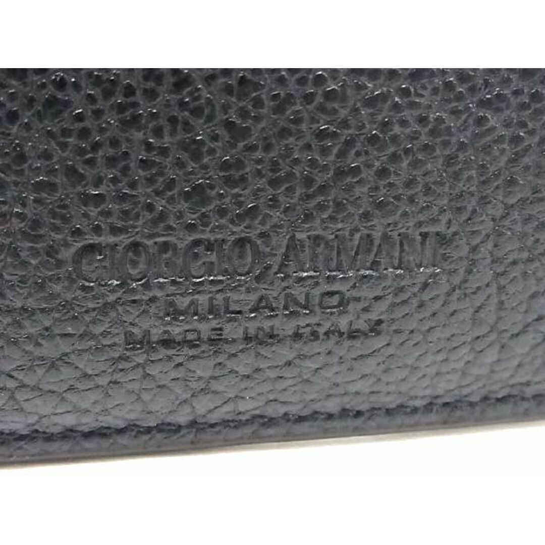 ■新品■未使用■ GIORGIO ARMANI ジョルジオアルマーニ レザー 二つ折り 財布 ウォレット ブラック系 BF3451