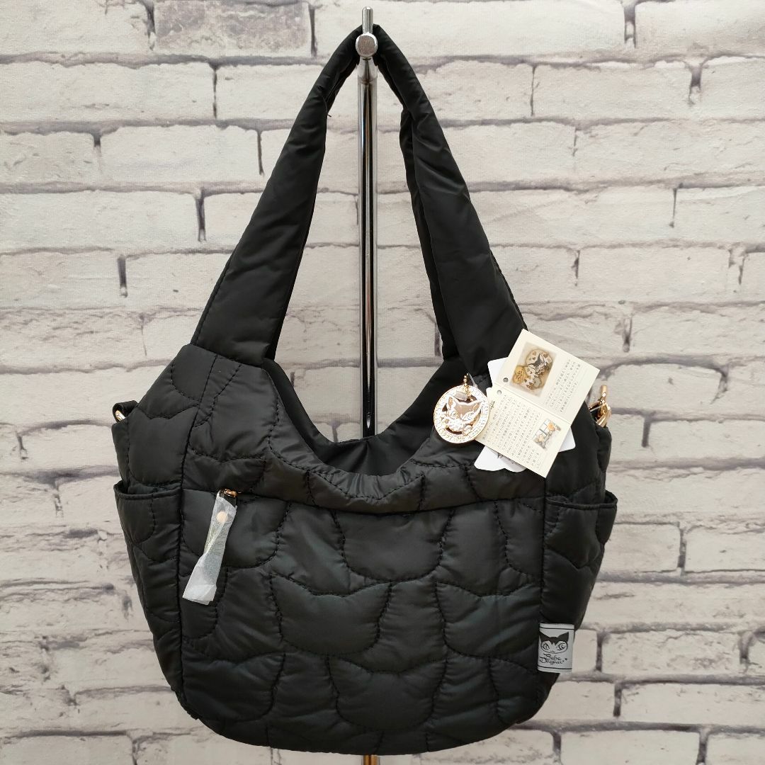☆新品☆ ベベダヤン ネコキルト 2WAY クリテ 手提げバッグ ブラックの