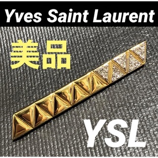 イヴサンローラン(Yves Saint Laurent)の美品 Yves Saint Laurent イヴサンローラン バー ブローチ(ブローチ/コサージュ)