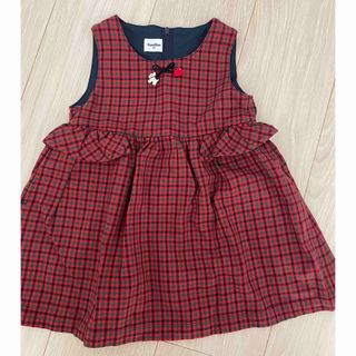 ☆希少☆大人用 familiar ファミリア チェックワンピースキッズ服女の子用(90cm~)