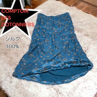 コントワーデコトニエ(Comptoir des cotonniers)のコントワーデコトニエ　シルク100% 総柄スカート(ひざ丈スカート)