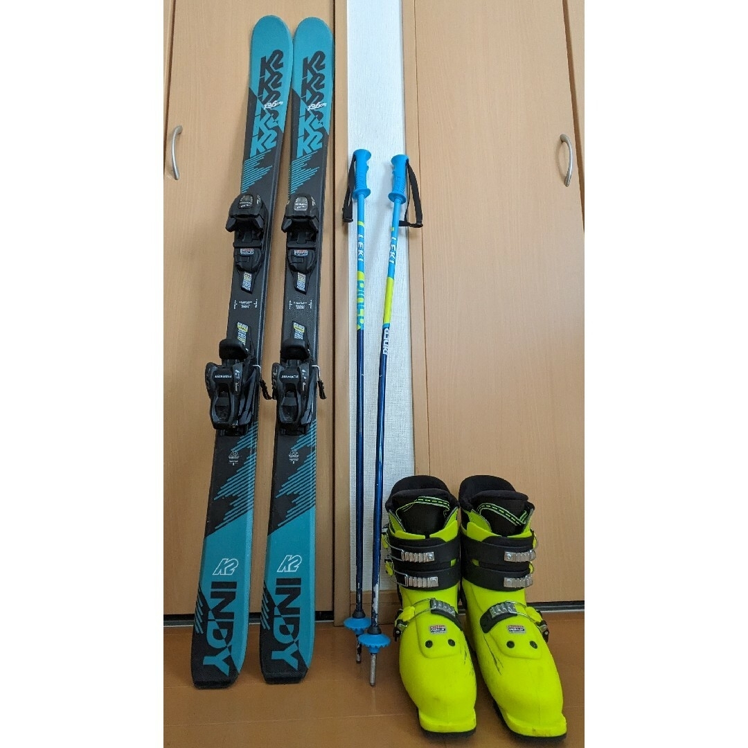 K2スキー板136cm•ストック•ブーツ　３点セット