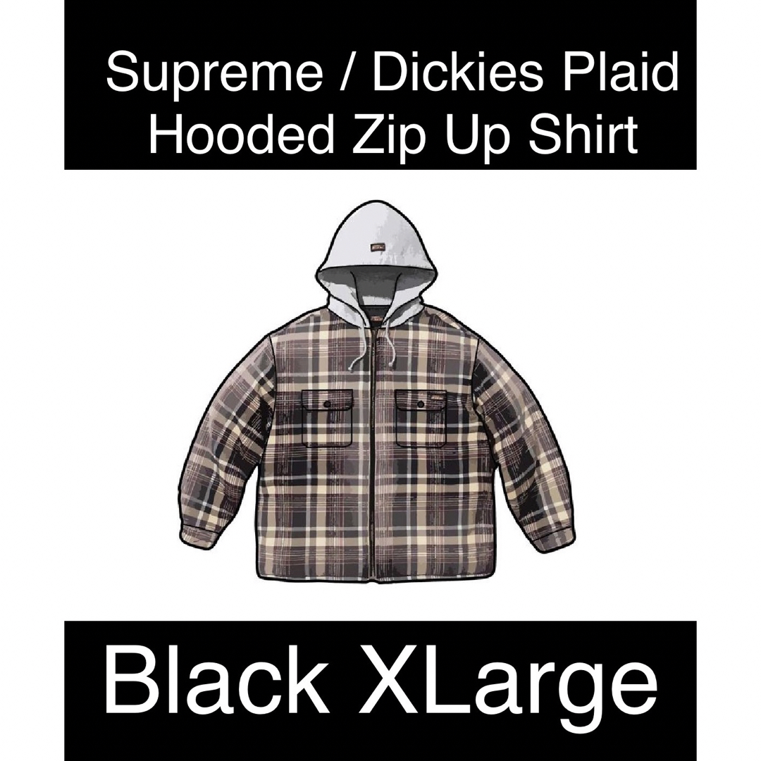 SupremeDickies Plaid Hooded Zip Up Shirt