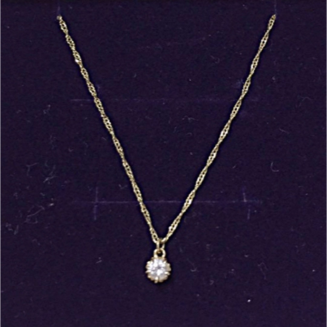 agete シャンテ K18 ダイヤモンドネックレス0.1ct-