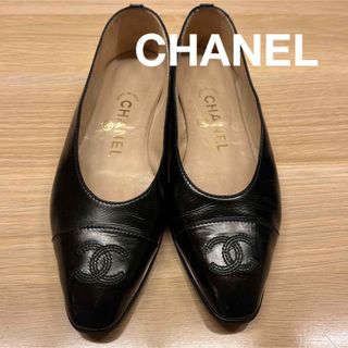 シャネル(CHANEL)のCHANELココマーク23.5 フラットシューズ レザー(バレエシューズ)