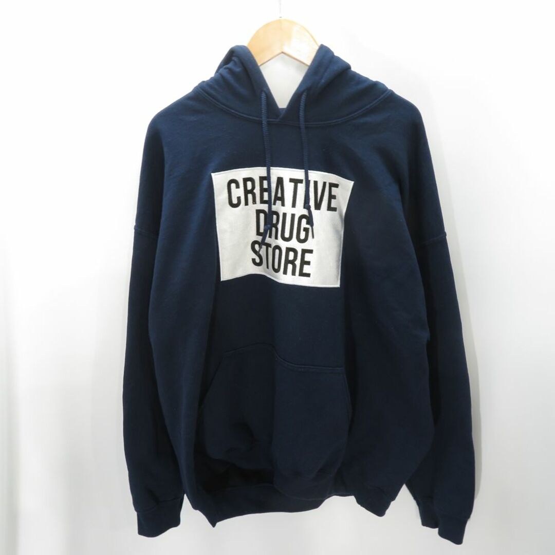 CREATIVE DRUG STORE EMBRIDERY HOODIE NAVY SIZE XL の+inforsante.fr