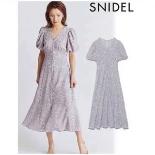 スナイデル(SNIDEL)のフロントボタンプリントナローワンピース　SNIDEL(ロングワンピース/マキシワンピース)