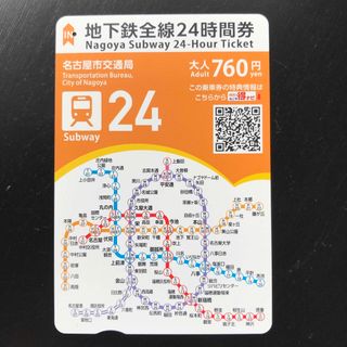 地下鉄全線24時間券　旧駅名　使用済(鉄道乗車券)