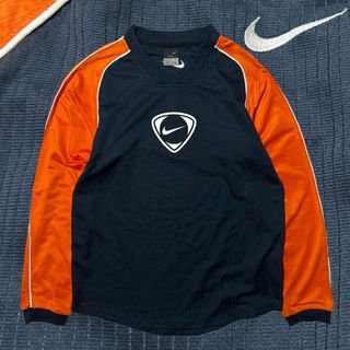 ナイキ(NIKE)のNIKE 00s y2k 長袖ゲームシャツ　ツートーン　ラグラン　オレンジ(Tシャツ/カットソー(七分/長袖))