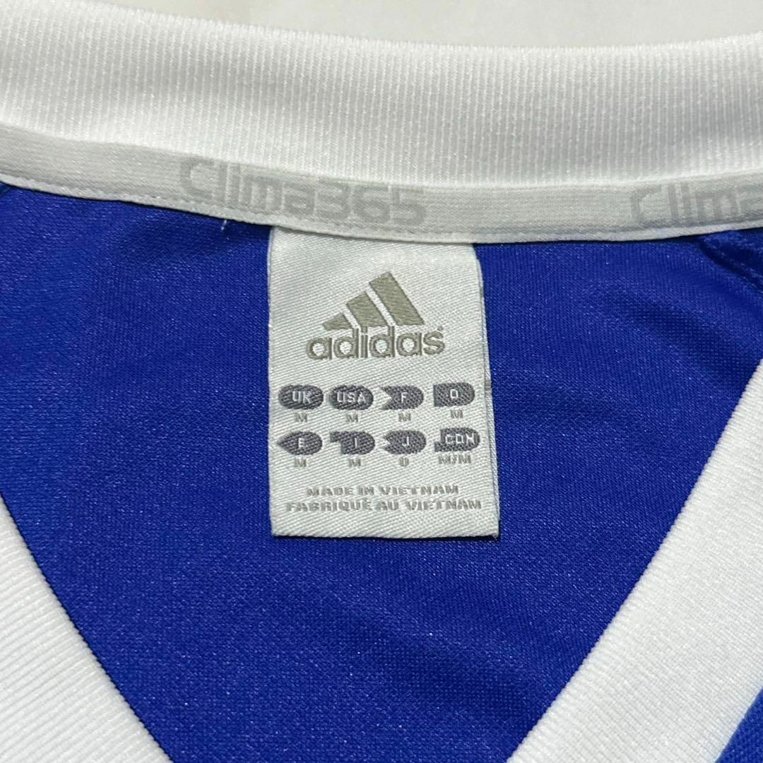 adidas(アディダス)のadidas 長袖ゲームシャツ　センターロゴ　刺繍　Ｖネック　ブルー　青　XL メンズのトップス(Tシャツ/カットソー(七分/長袖))の商品写真
