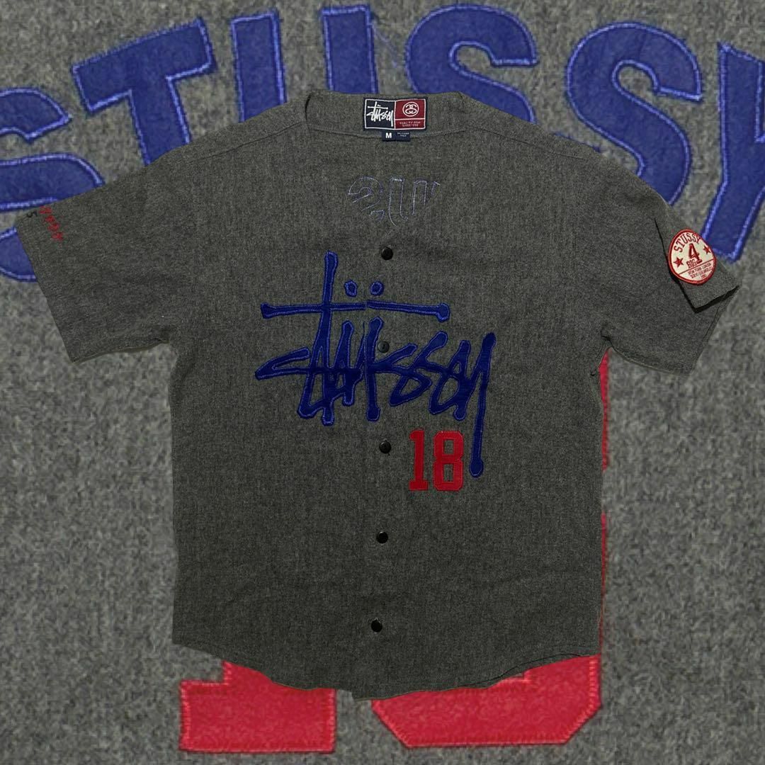 菅田将暉着用 STUSSY ベースボールシャツ 18周年 グレー ウール 菅田将暉着用 STUSSY ベースボールシャツ 18周年 グレー ウール