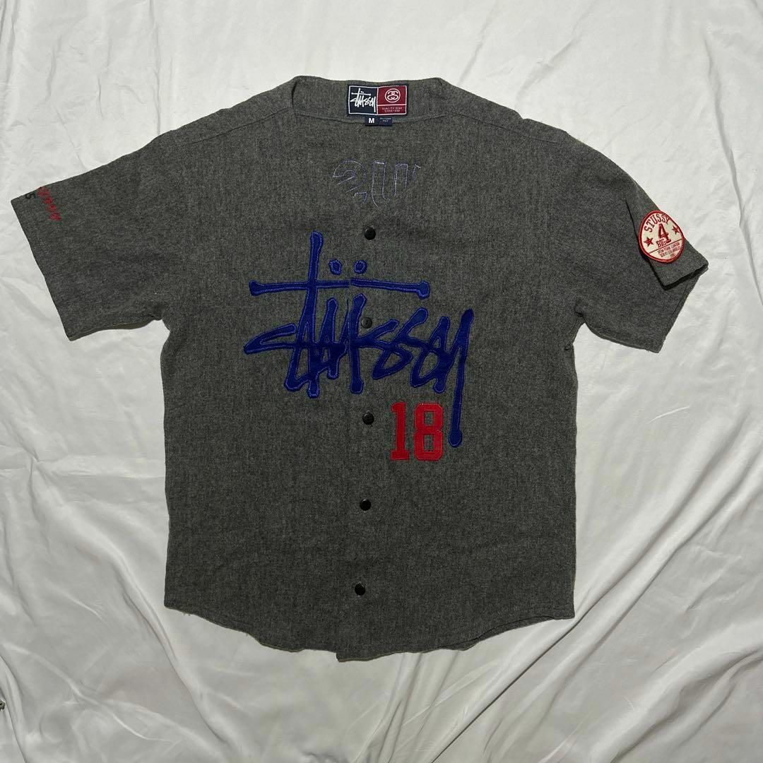 菅田将暉着用　STUSSY ベースボールシャツ　18周年　グレー　ウール