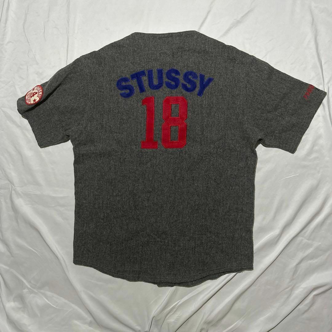 菅田将暉着用　STUSSY ベースボールシャツ　18周年　グレー　ウール