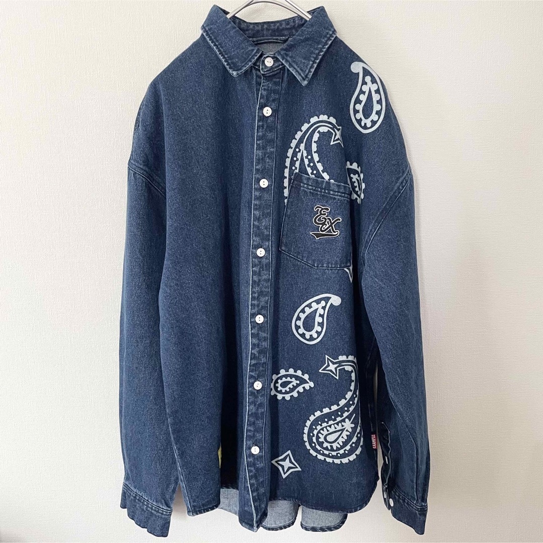 EXAMPLE EX DENIM L/S SHIRTS エグザンプル ペイズリー メンズのトップス(シャツ)の商品写真