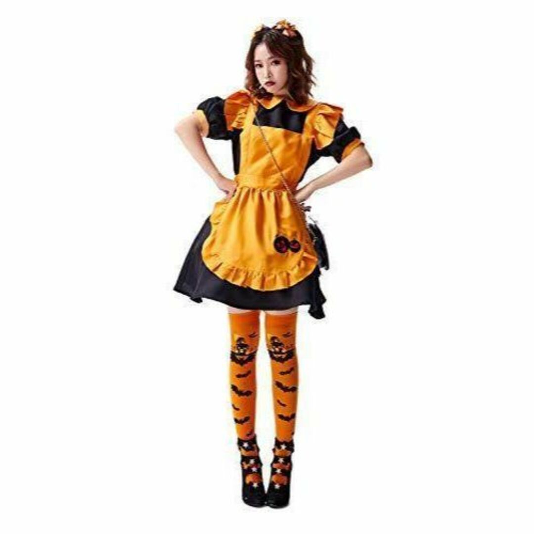 ✿最終値下げ✿ハロウィン コスプレ メイド 衣装 メイド服 かぼちゃ鞄 コウモリ エンタメ/ホビーのコスプレ(衣装一式)の商品写真