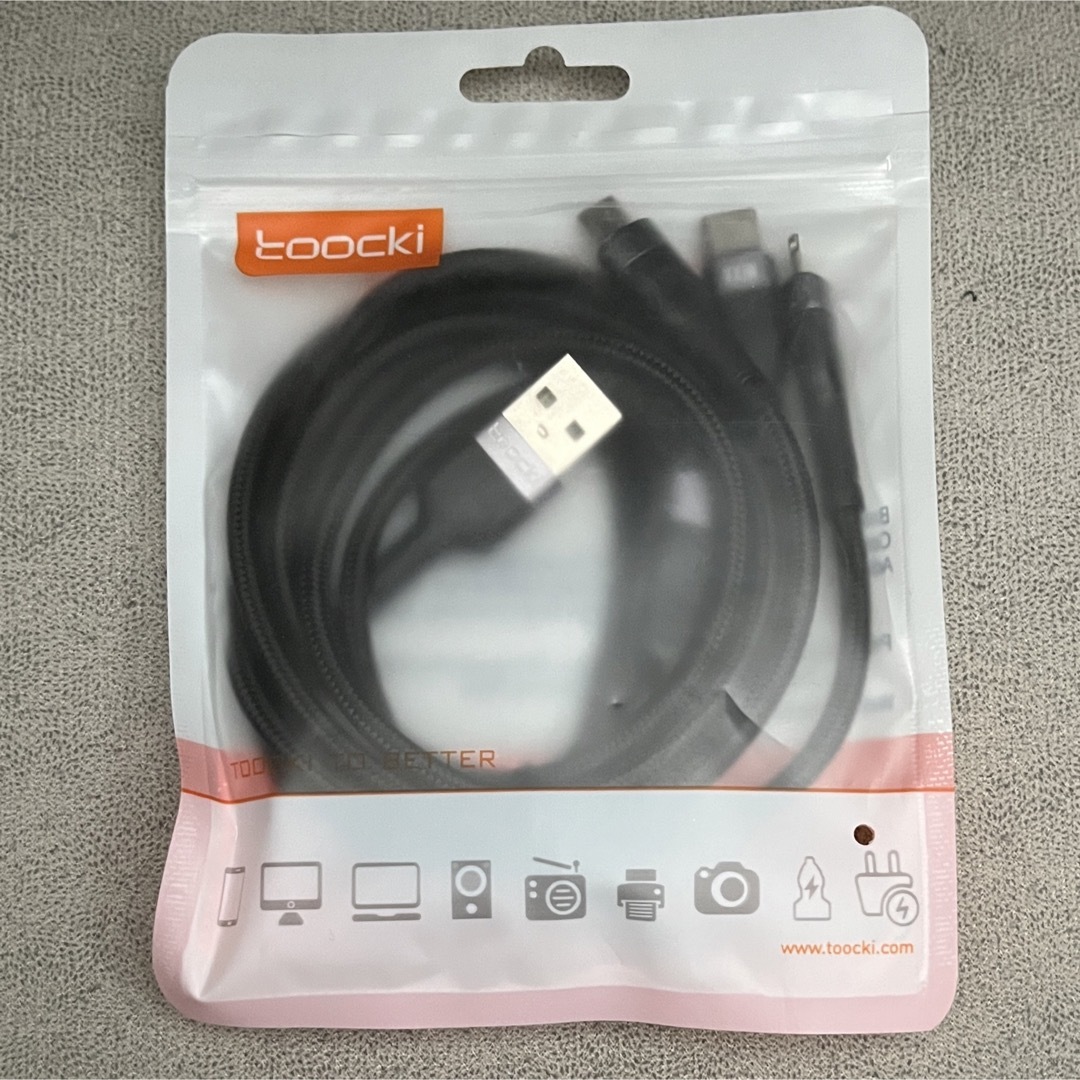 Toocki-マイクロUSBタイプC充電ケーブル6A 100w 3 in 1 ② スマホ/家電/カメラのスマートフォン/携帯電話(バッテリー/充電器)の商品写真