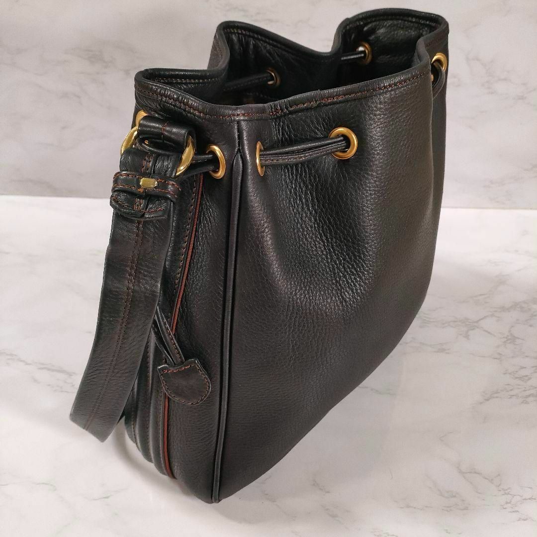 Bally(バリー)の美品 バリー ショルダーバッグ レザー 巾着型 レディース メンズ ブラック レディースのバッグ(ショルダーバッグ)の商品写真