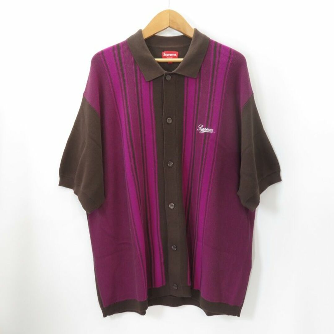 SUPREME 22ss STRIPE BUTTON UP POLO