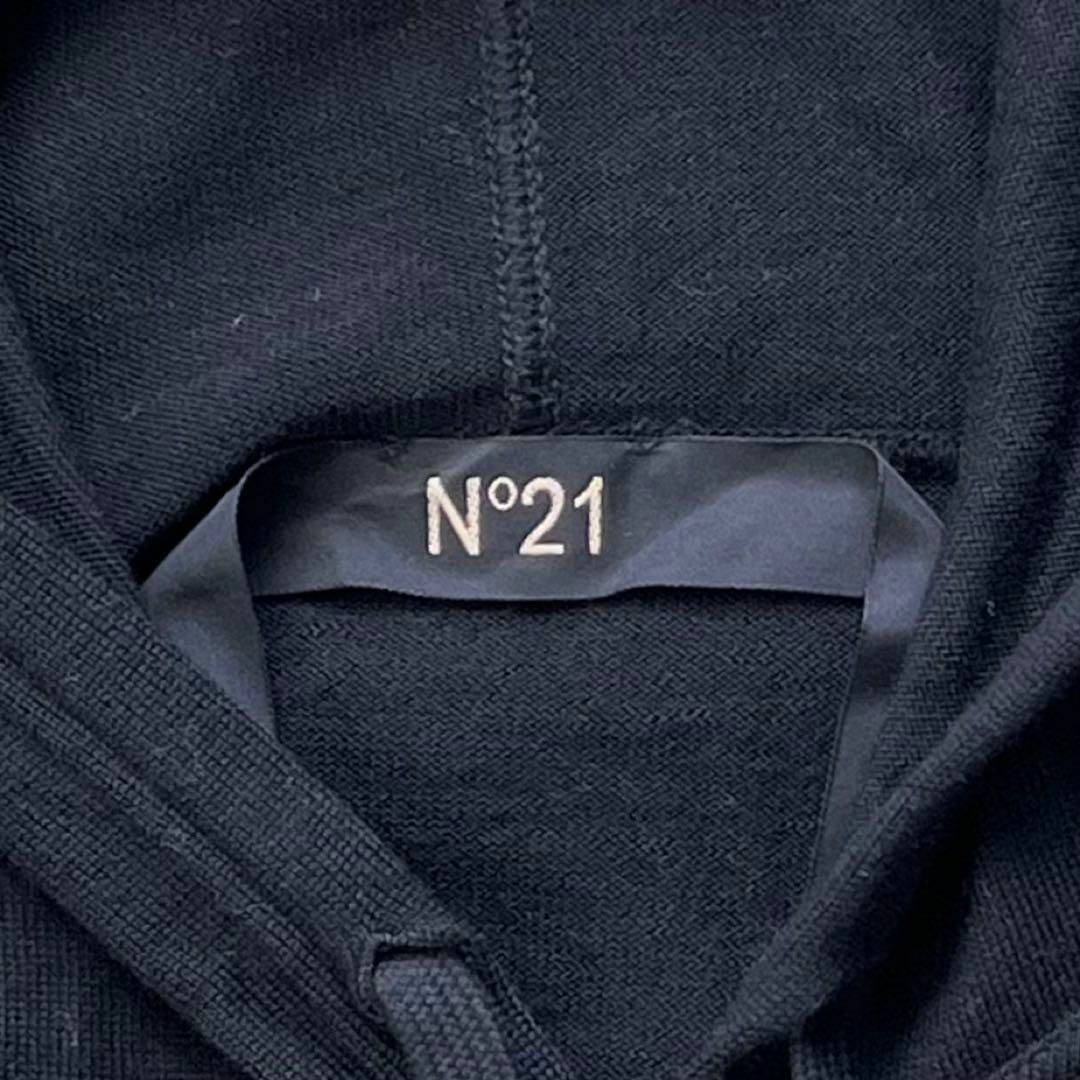 美品 N°21 ヌメロヴェントゥーノ ニットパーカー ウール ブラック F