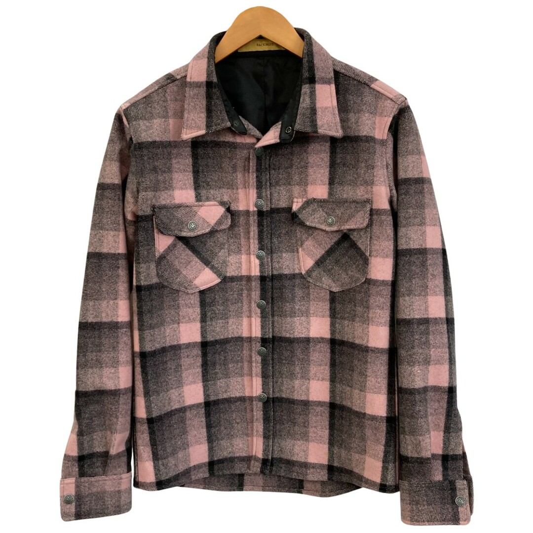 ☆☆BACK BONE バックボーン ネルシャツ チェック柄 サイズ L メンズ BB13W-S100M ピンク×ブラック
