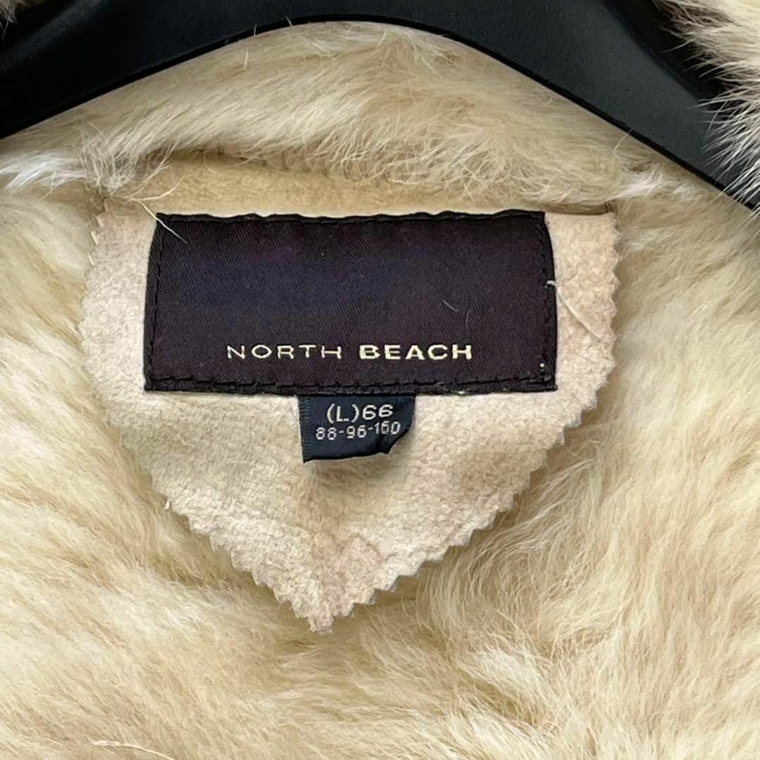 美品 ノースビーチ NORTH BEACH ムートン ファーコート Lサイズ
