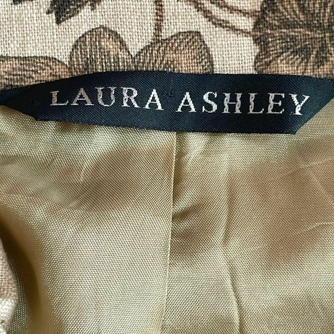 LAURA ASHLEY ローラアシュレイ　セットアップ　綿麻　ベージュ花柄11 5