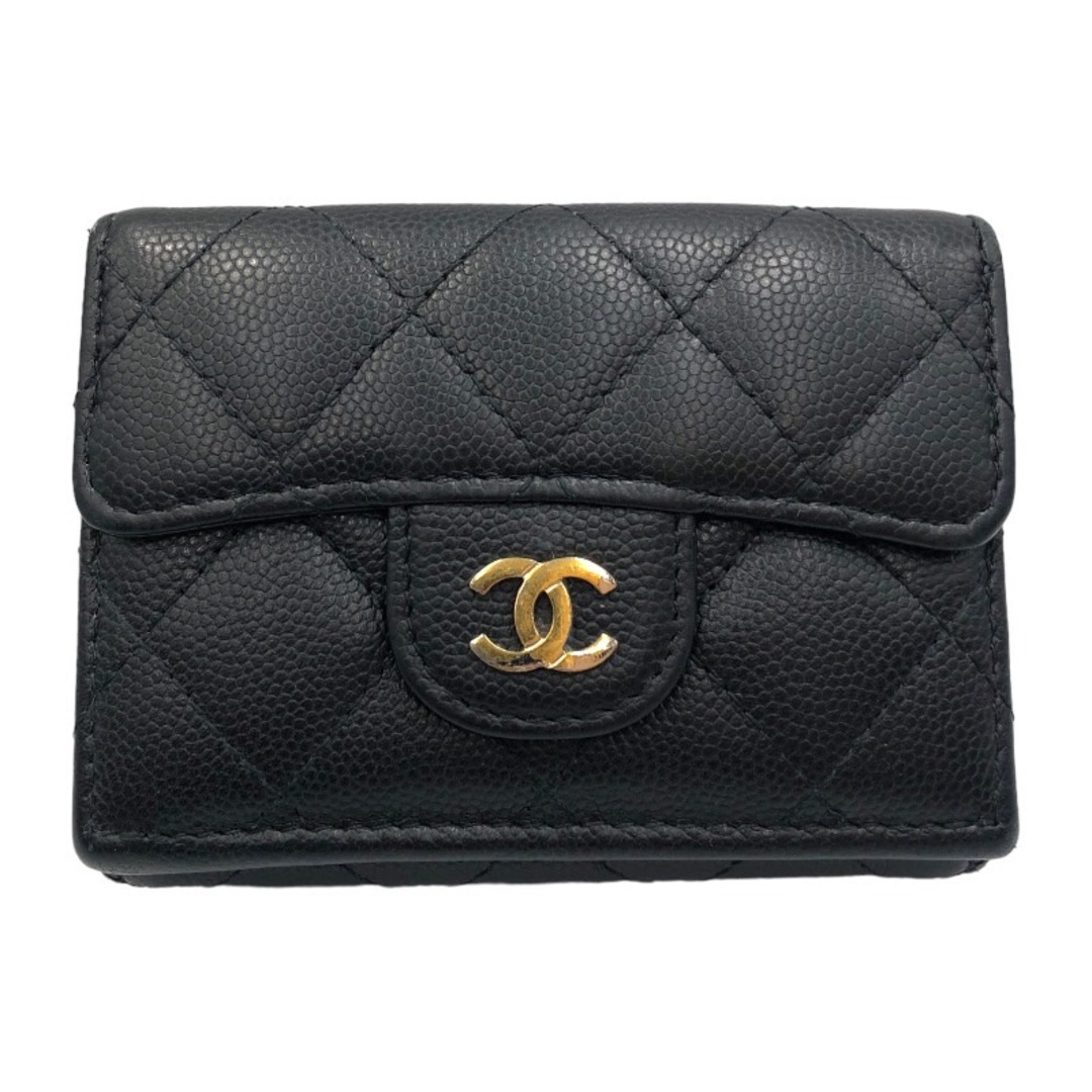 CHANEL(シャネル)の　シャネル CHANEL スモールフラップ ウォレット AP0230 ブラック ゴールド金具 キャビアスキン レディース 三つ折り財布 レディースのファッション小物(財布)の商品写真