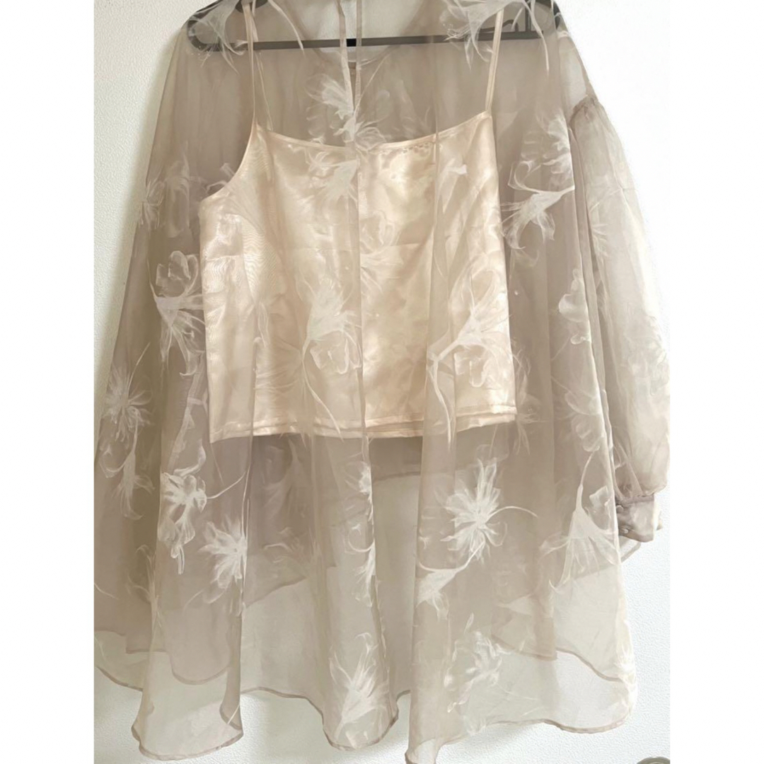 Acka sheer over flare blouse ivory