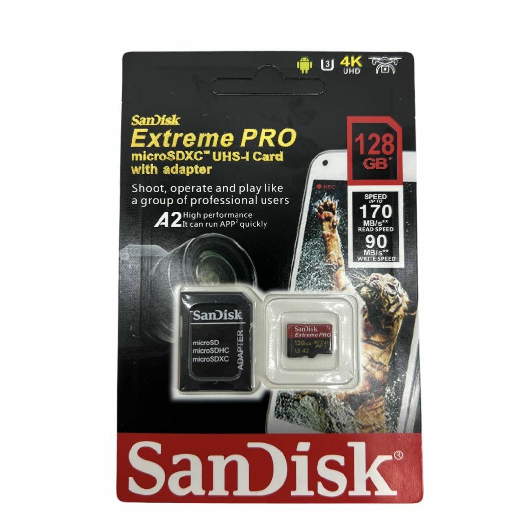 SanDisk(サンディスク)のSS9992 新品 micro SDカード 128GB A2 任天堂スイッチ等 スマホ/家電/カメラのPC/タブレット(PC周辺機器)の商品写真