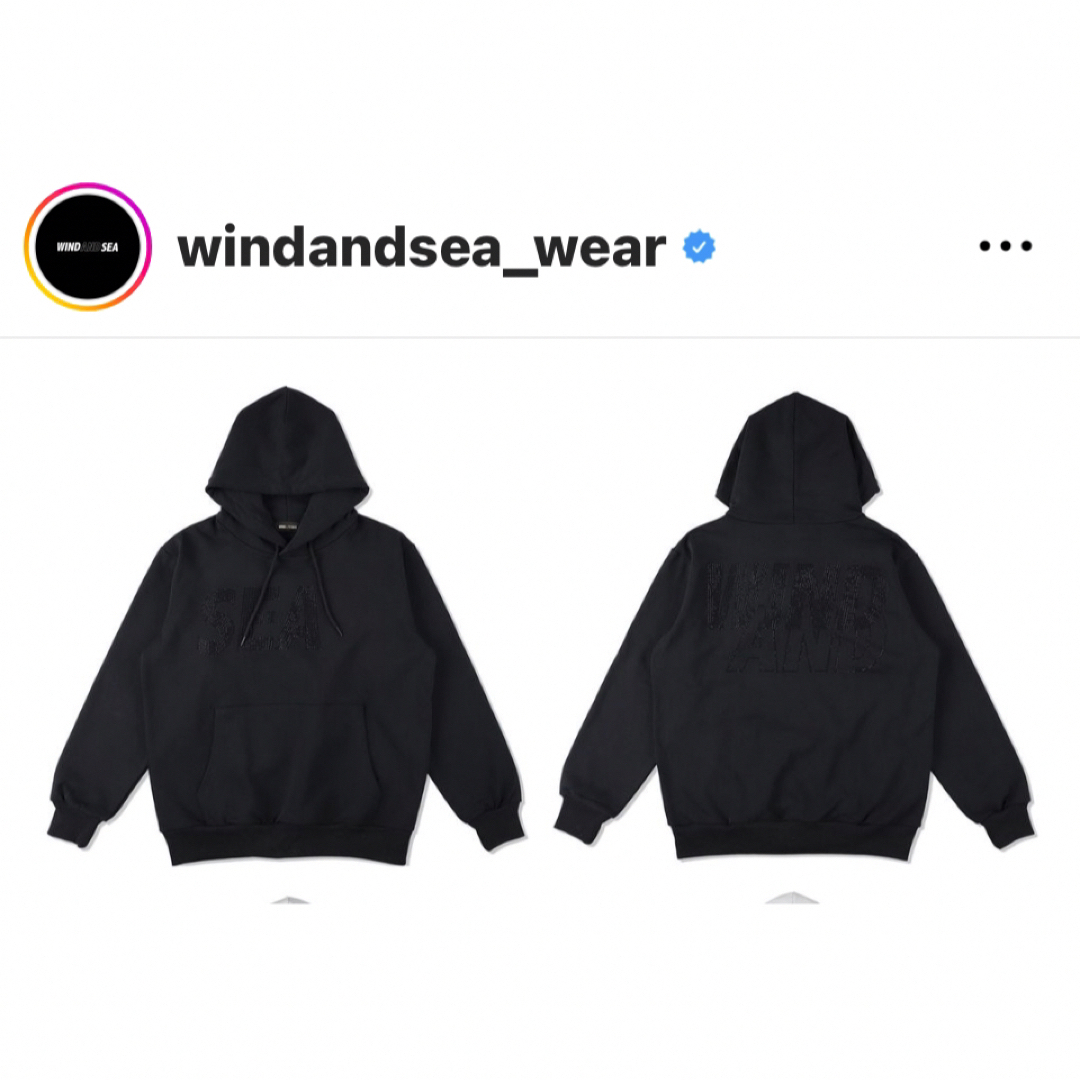 WIND AND SEA Sea Rhine Stone Hoodie 黒 Ｌ