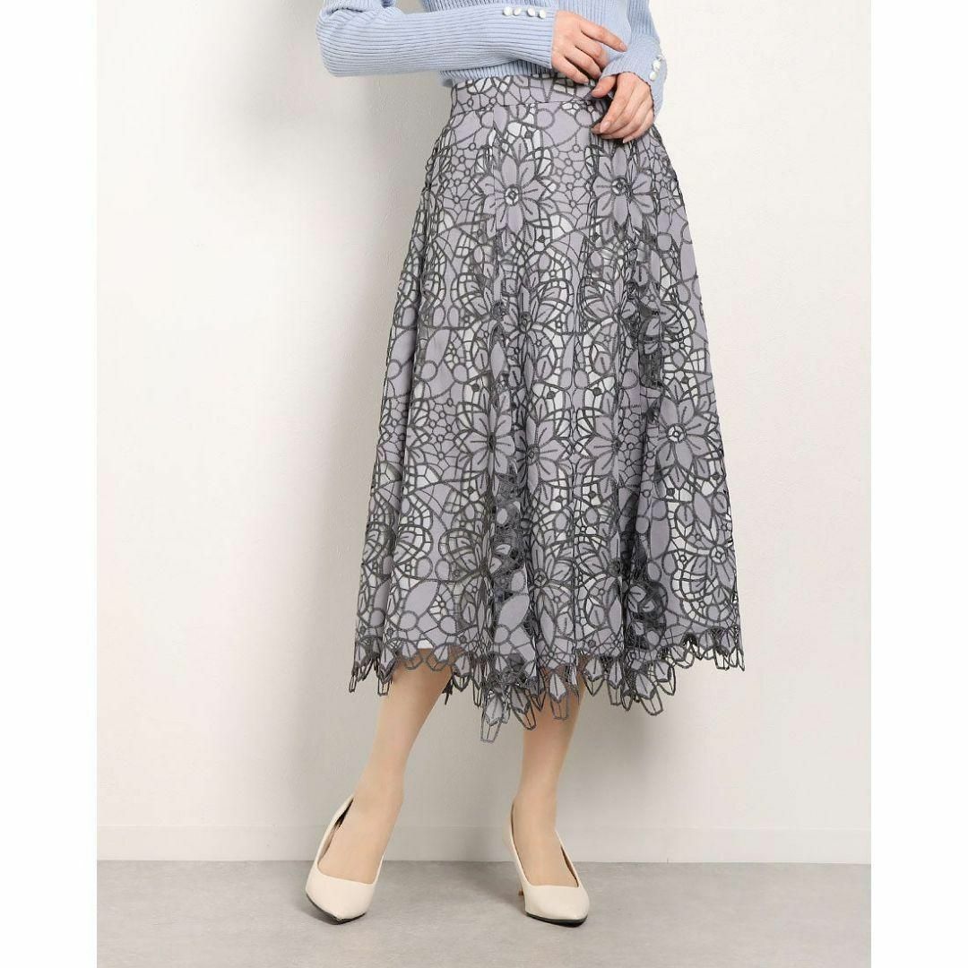 リランドチュール　パテンレース刺繍フレアスカート　サイズ1