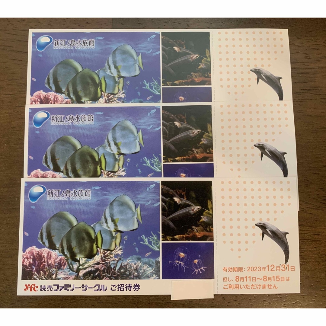 新江ノ島水族館　チケット　招待券　3枚 チケットの施設利用券(水族館)の商品写真