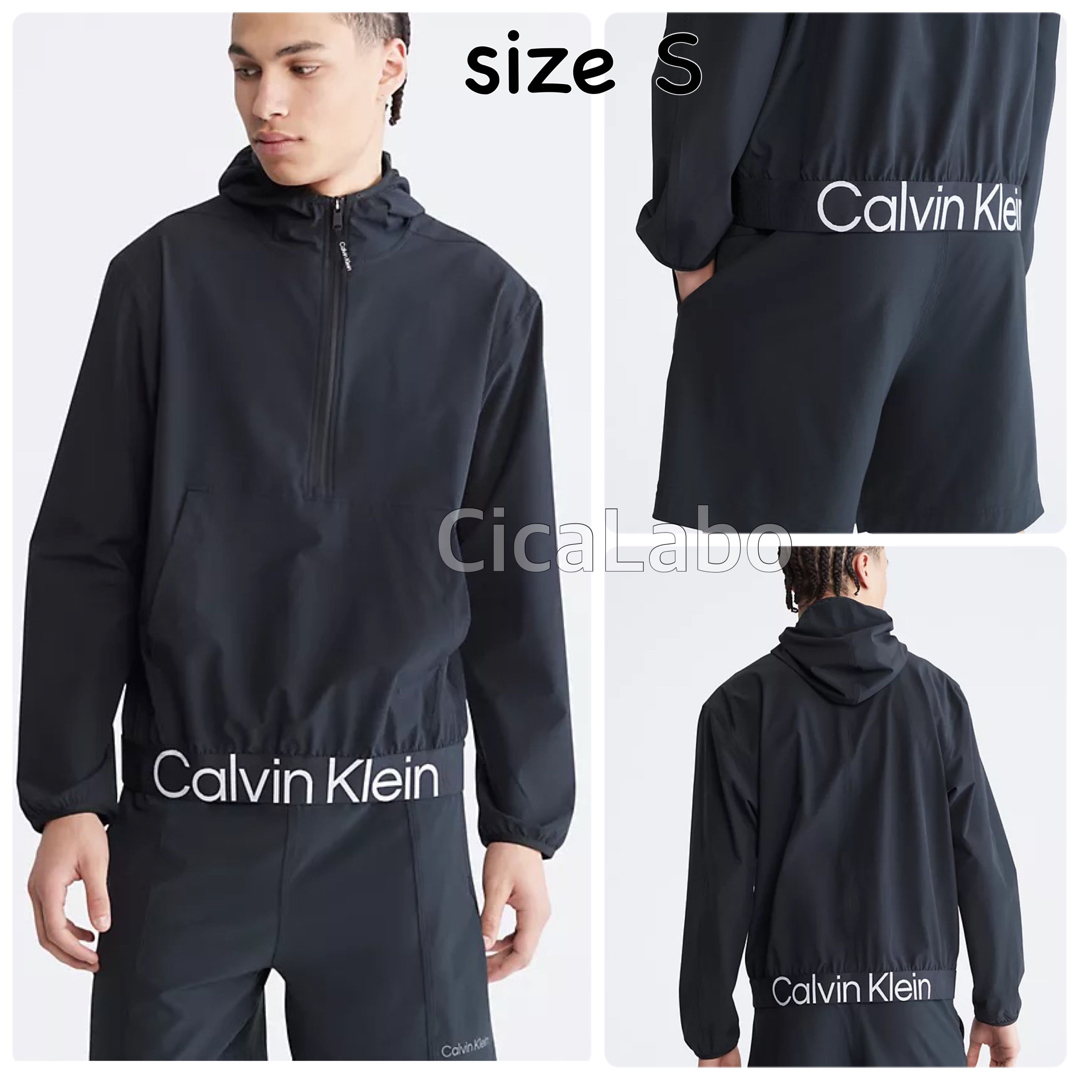 CalvinKlein【新品】カルバンクライン ロゴ アノラック ブラック S