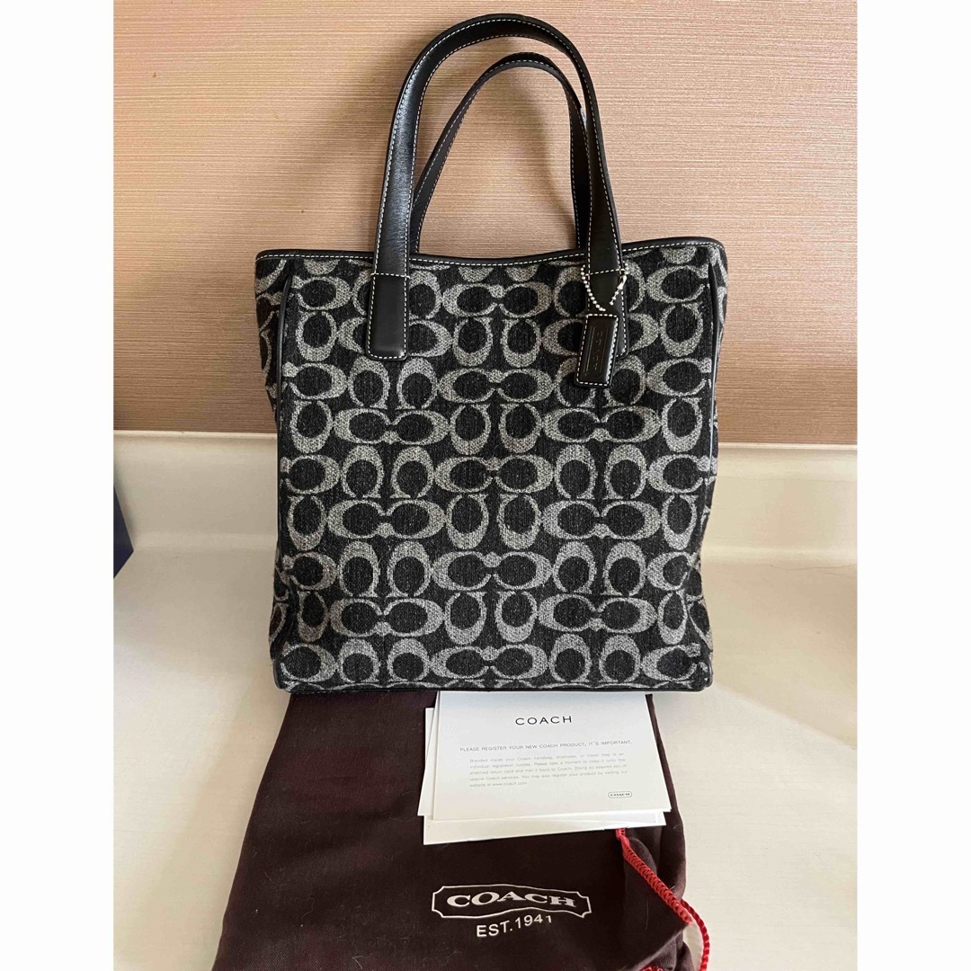 COACH - 美品 コーチ トートバッグ レザー ハンドバッグ レザー ウール