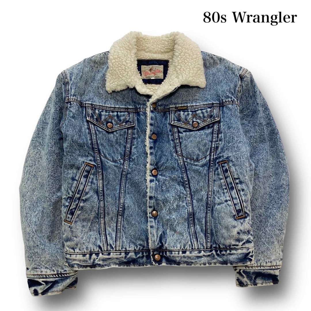 【wrangler】80s ラングラー ケミカルウォッシュ ボアデニムジャケット