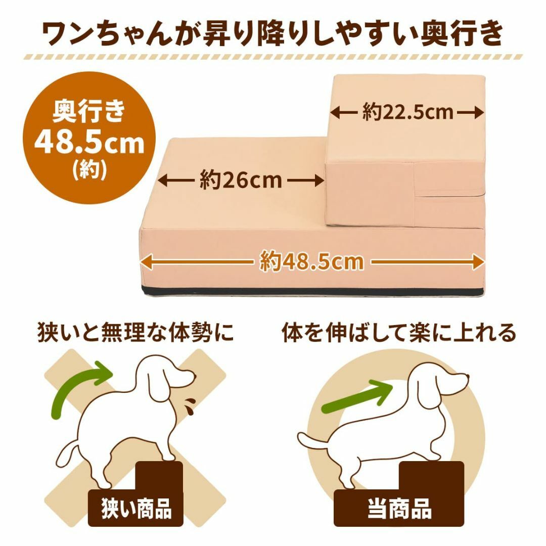 【色: グレー】PetStyle ドッグステップ 犬 ステップ 階段 ドッグトレ
