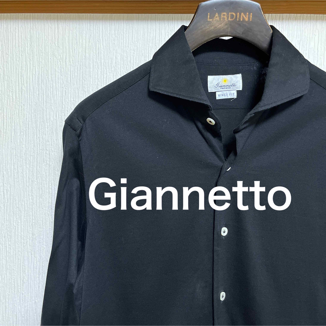 【美品】Giannetto  ジャンネット　ニットシャツ　ブラック