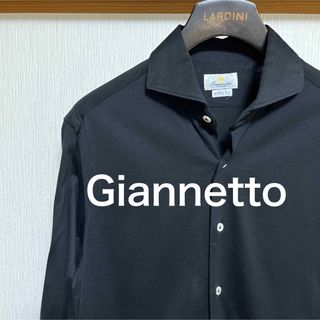 ジャンネット(GIANNETTO)の【美品】Giannetto  ジャンネット　ニットシャツ　ブラック(シャツ)