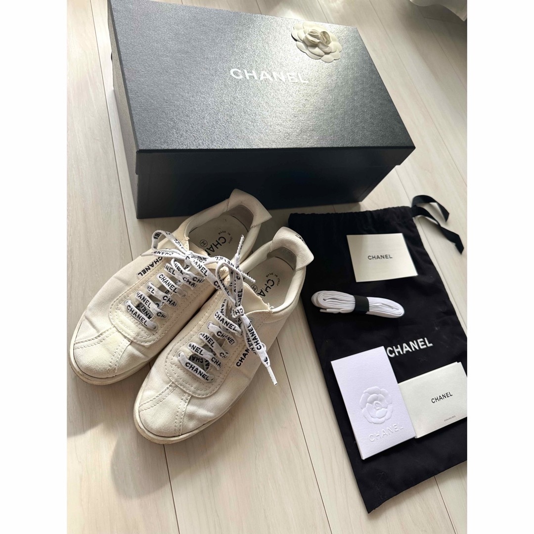 37サイズ】CHANEL♡ココマークキャンバススニーカー-