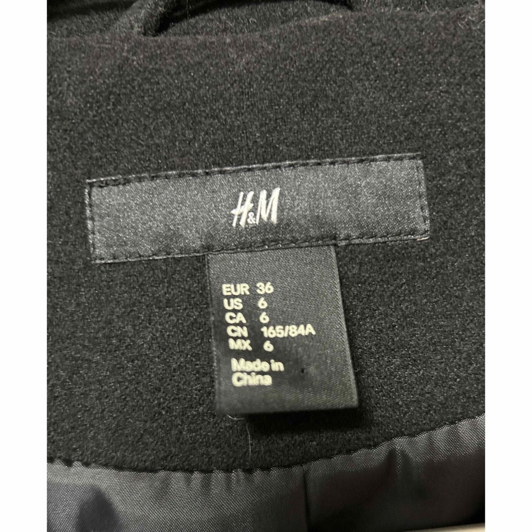 H&M(エイチアンドエム)のH＆M⭐️ダブルホック　ピーコート⭐️ブラック⭐️M レディースのジャケット/アウター(ピーコート)の商品写真